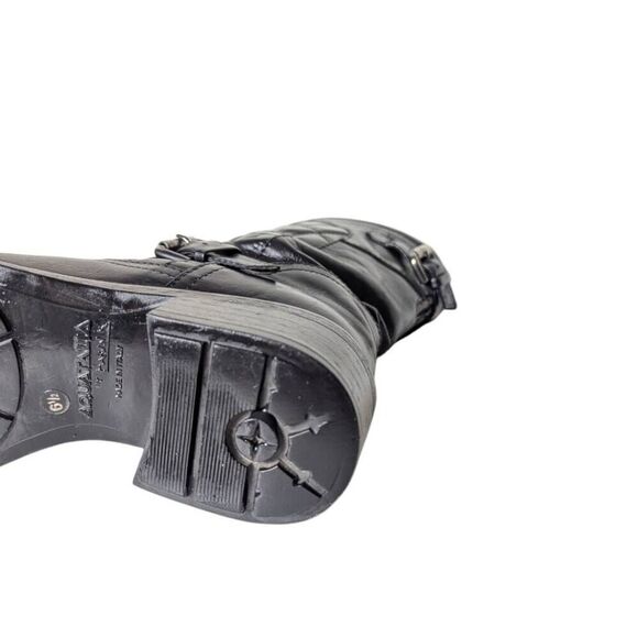 AQUATALIA Sherry Quilted Black Leather Moto Boot Size 6.5 - Picture 10 of 10